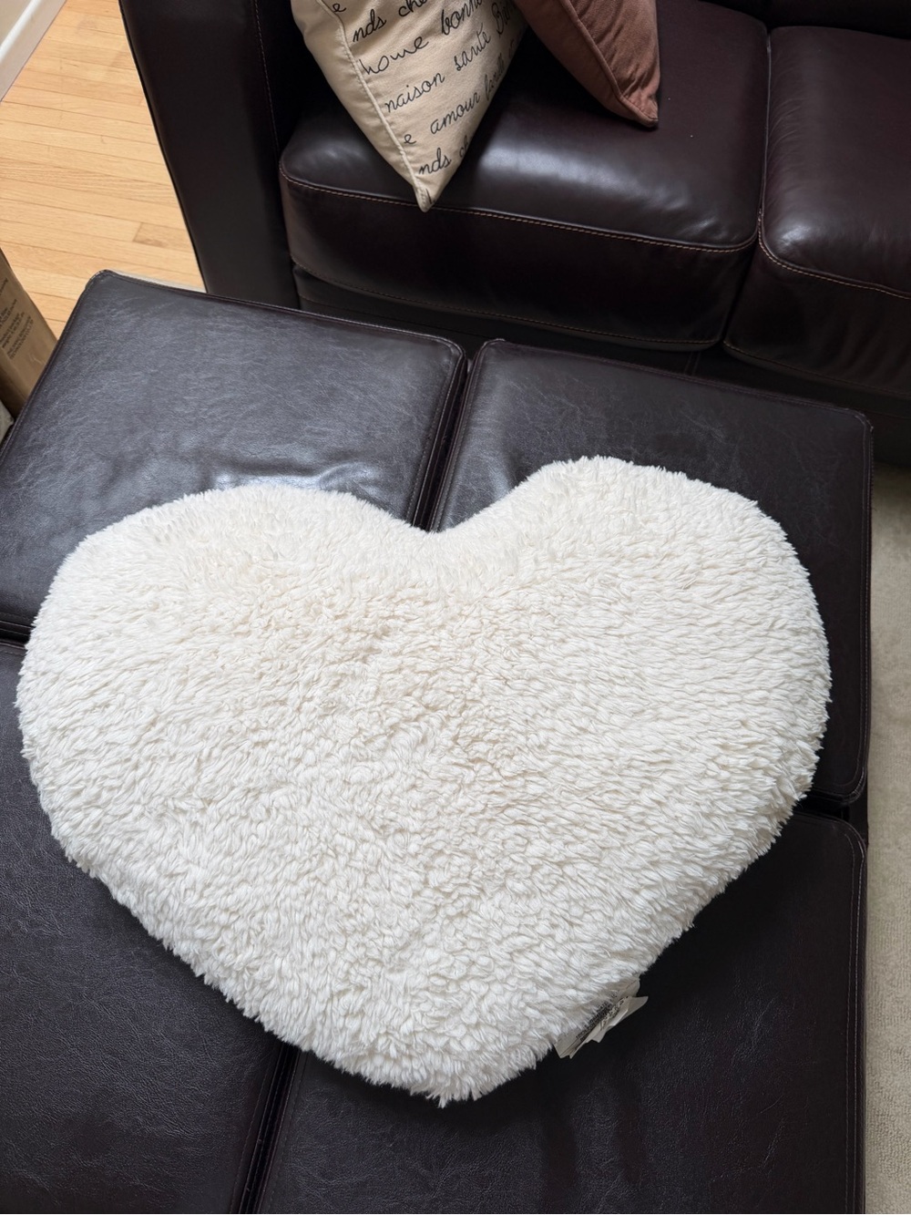 Target Cream Heart-Shaped Plush Throw Pillow
